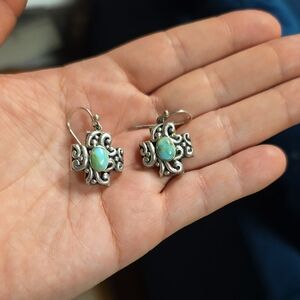 Elegant Silver and Blue Earrings